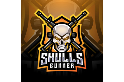 Skull gunners esport mascot logo design