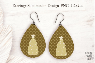 Christmas tree teardrop earrings sublimation design