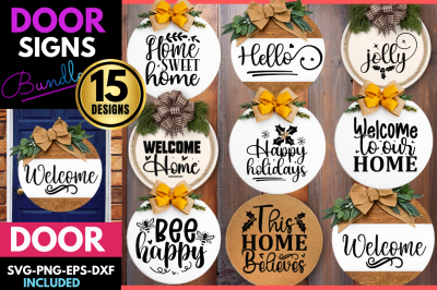 Welcome sign SVG Bundle, Door Sign SVG Bundle