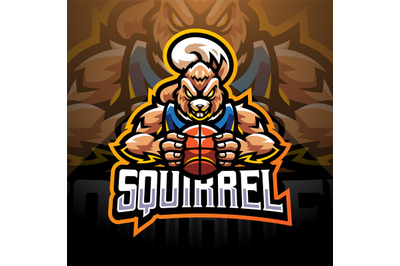 Squirrel sport esport mascot logo design