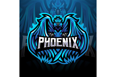 Blue phoenix esport mascot logo design