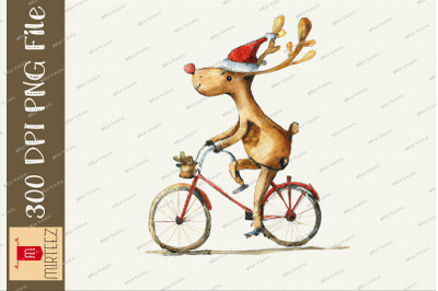 Christmas Reindeer Riding Bike