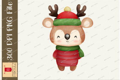 Christmas Reindeer Wear Winter Clothes