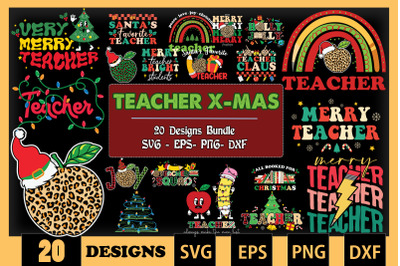 Teacher Christmas Bundle SVG 20 designs