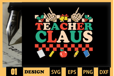 Teacher Claus Christmas Retro