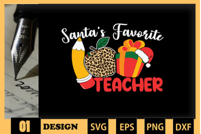 Santas favorite teacher Apple Leopard