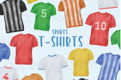 Sports T-shirt Clipart Illustrations