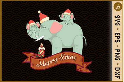 Elephants Family Christmas