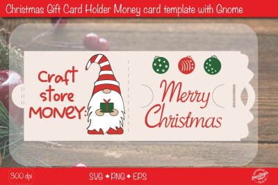 Money card holder for Crafters with Gnome| Christmas gift card holder