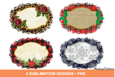 Christmas Sublimation Background Bundle, Holiday Design PNG