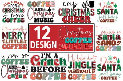 Christmas Coffee sublimation Design Bundle