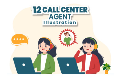 12 Call Center Agent Illustration