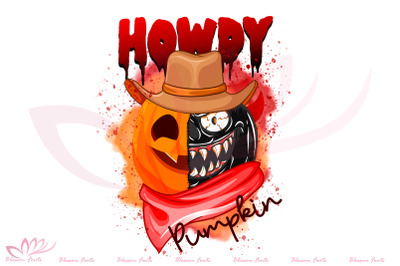 Howdy Pumpkin Sublimation Design