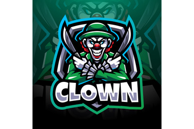 Clown esport mascot logo design