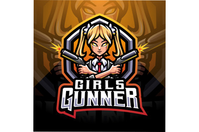 Girls gunner esport mascot logo