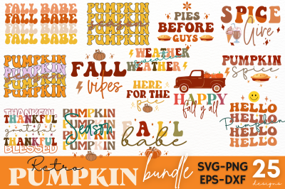 Retro Fall SVG Bundle, Autumn Bundle