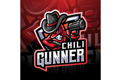 Chili gunner esport mascot logo