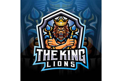 The king lions esport mascot logo design