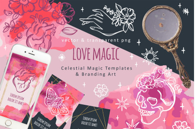 LOVE MAGIC SOCIAL Media Templates Celestial Witchcraft Set