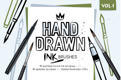 AI round ink brushes and splatters