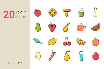 Healthy Food Icons Vector And PNG
