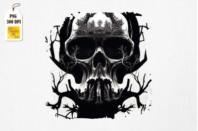 Fine Art Spooky Skull Black &amp; White