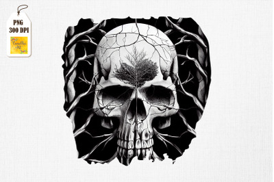 Fine Art Spooky Skull Black &amp; White 2