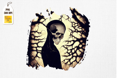 Vintage Skull Spooky Art 3