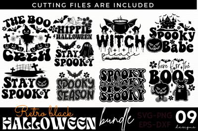 Retro Halloween SVG Bundle, Halloween Bundle