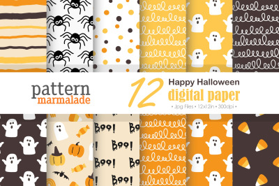 Happy Halloween Digital Paper - Halloween Candy/Spider/Ghost - BV010A