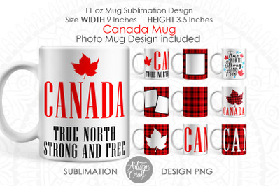 Canadian mug sublimation PNG, plaid mug, photo mug, maple leaf
