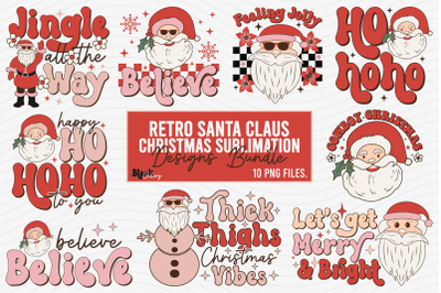 Retro Santa Claus Christmas PNG Bundle