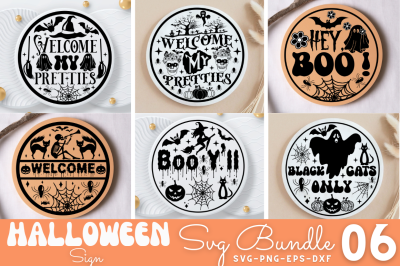 Halloween Round Sign SVG Bundle