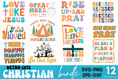 Retro Christian SVG Bundle, Faith SVG Bundle