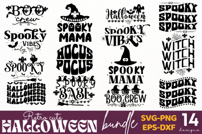 Retro Halloween SVG Bundle, Fall SVG Bundle