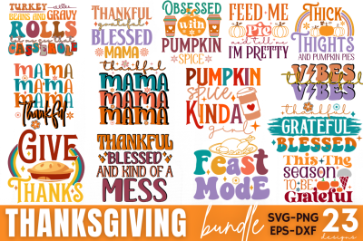 Thanksgiving SVG Bundle, Retro Fall SVG Bundle