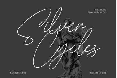 Silver Cycles Signature Script Font