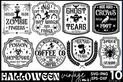 Vintage Halloween Sign Bundle