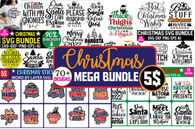 Christmas Mega Bundle ,Christmas t-shirt Design ,Christmas T-shirt,