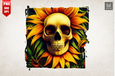 Sunflower Skull 3