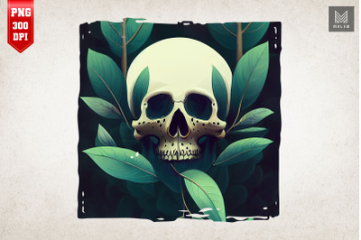 Skull and Leaves Art