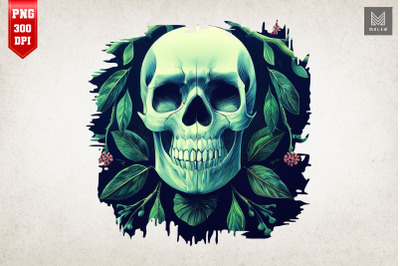 Skull and Leaves Art 2