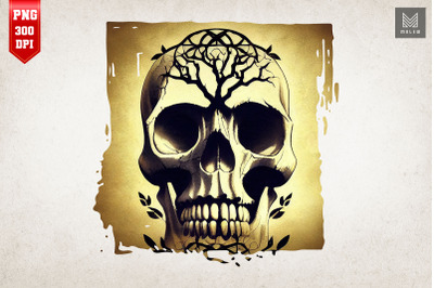 Skull Combine with Tree Art 3