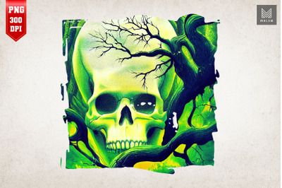 Skull Combine with Tree Art 5