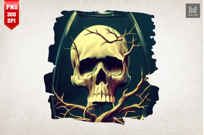 Skull Combine with Tree Art 6