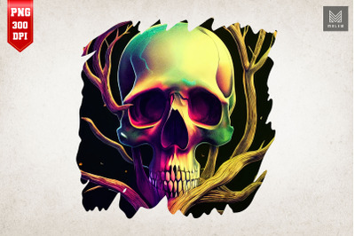 Skull Combine with Tree Art 7