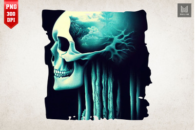 Skull Combine with Tree Art 8