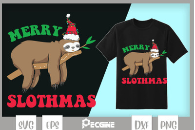 Merry Slothmas Christmas Sloth Lazy