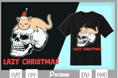 Lazy Christmas Cat Skull