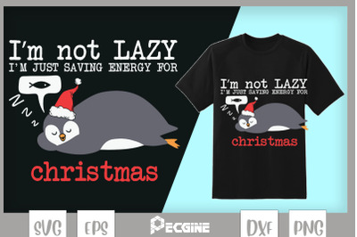 Christmas Lazy Penguin Saving Energy